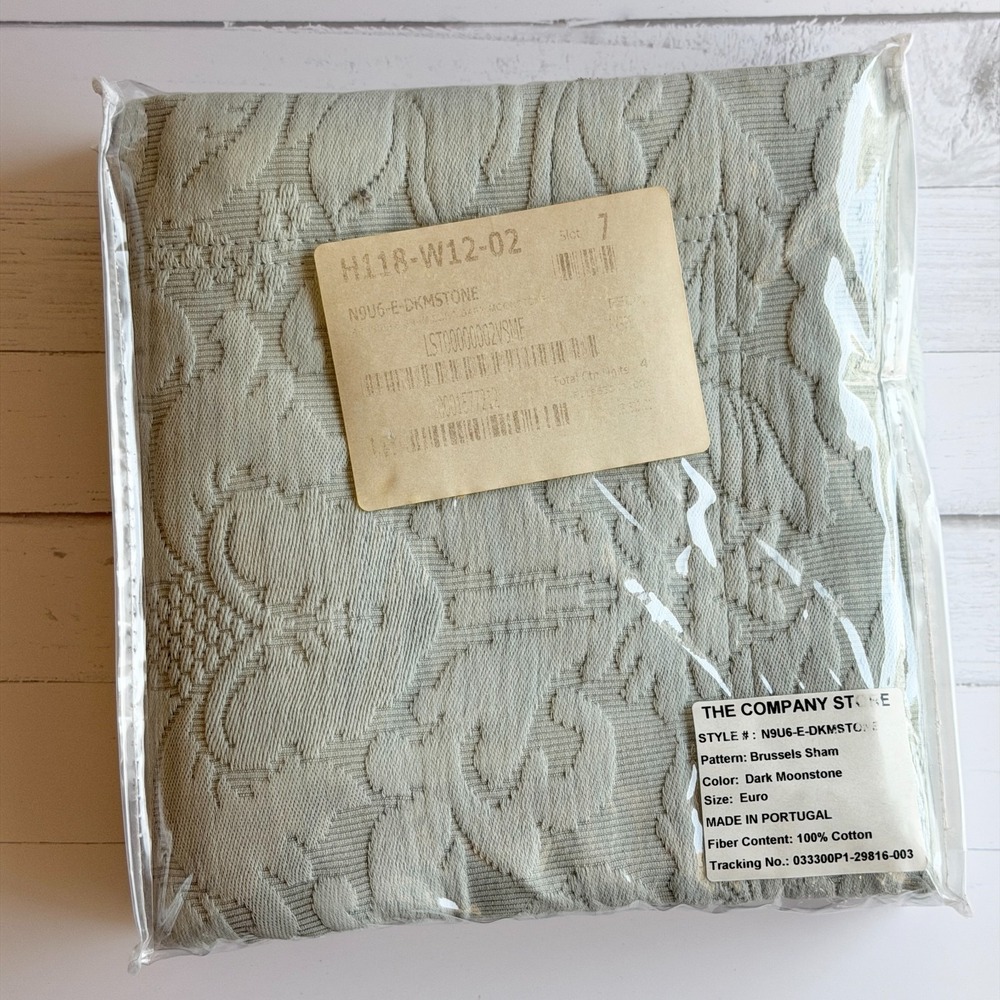 New Company Store Brussels Dark Moonstone Matelasse Euro Square Pillow Sham